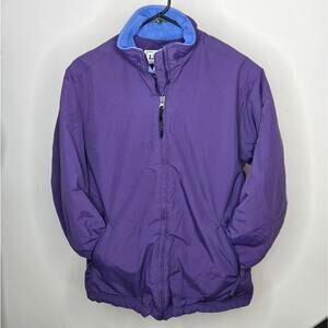 LL BEAN Women's Purple Jacket with Blue Fleece Lining Size M